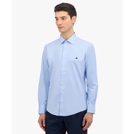 [New] Brooks Brothers 100% Original Blue Embroidered Long-sleeved formal men slim fit Kemeja Men's B