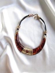 復古金色陸龜有機玻璃項圈項鍊