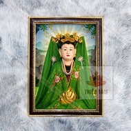 Le Thuong Lord Tien wall hanging frame painting 36x48cm made of thick, high-quality glossy fabric