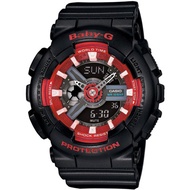 Casio Baby-G BA-110SN-1A Analog  Digital Black Resin Band Red  Black Ladies Watch - intl