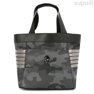 Korean High-end Golf Bag Boston Bag Portable Bucket Bag With Metal Skull Womens Cosmetic Bag