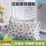 稻殼枕頭單人硬枕頭加大宿舍稻穀殼家用稻麥皮4874學生高枕一對