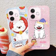 YBD Phone Case For OPPO A5 Pro A5X 5G 4G Cute Apple White Dog Hard Backboard Soft Border Shell