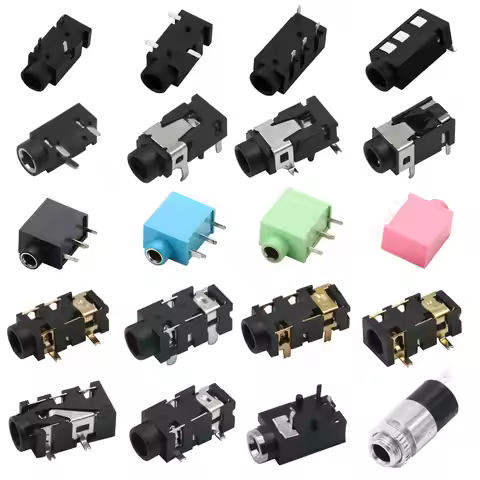 3.5MM Headphone Jack Audio Video Female Dual Channel Stereo Jack Socket Stereo Solder Panel Mount PJ