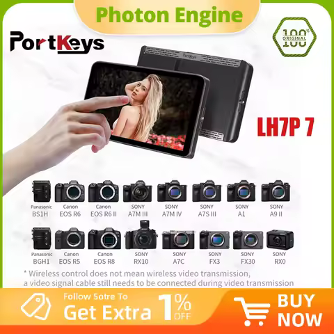 Portkeys LH7P 7 inch Wireless Camera Control 4k Monitor DSLR Studio Monitors 1000nit On-Camera Field