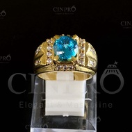 Men's Aquamarine Ring Gold Stone Ring