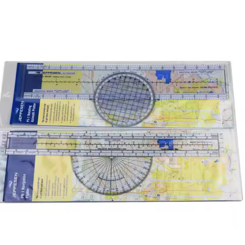 Aviation aircraft navigation plotter 360-degree rotating aviation plotter sliding scale ABS transpar