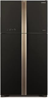 Hitachi R-W635P4MS-GBK 510L 4 Door Fridge, 2 Ticks, Glass Black