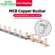Comb Busbar 1P 2P 63A, Pure Red Copper with PVC Insulated Cover, MCB Copper Bus Bar for Circuit Brea