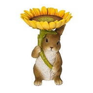 ZOOCRAFT擬真動物系列 兔子拿向日葵花朵造型鑰匙飾品零錢收納座