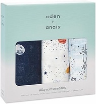 Aden + Anais 9227J Swaddling Gauze Baby Swaddle, Set of 3, Silky Soft, 47.2 x 47.2 inches (120 x 120