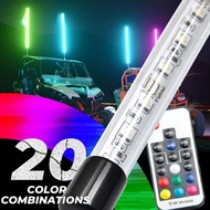 Atv utv led light whips quick disconnect 3ft 4ft 5ft 6ft light antenna single color rgb led spiral w