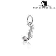 SilverWholesale #JH327 Custom Initial Bracelet Uppercase-Letter Bracelet Minimalist Monogram - Silve