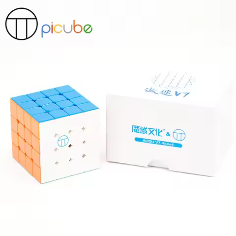 [Picube] MoYu AoSu V7 Special Edition 4x4x4 Magic Speed Cube AOSUv7 Magnetic Track UV Stickerless Pu