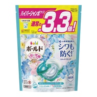 日本P&amp;G 4D碳酸機能洗衣球36入X4-清新白花(淺藍)