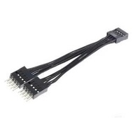 USB 2.0 Splitter Cable - 9 pin 1 to 2 12cm long (1 female to 2 male) plugged in in 100% new Mainboar