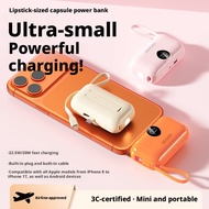 [CCC Logo] Pocket Capsule Power Bank Comes With Cable 1,0000mah Large Capacity Fast Charge