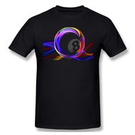 Fashion t-shirt Men Clothing Billiard Colorful 8-ball Cotton T Shirt