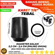 HITAM Round RUBBER Treads 7/8" Thickness Inner DIAMETER 2.2 CM/7/8 INCH Iron Pipe Footwear 22MM 22MM