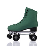 Microfiber Leather seude professional  adult man women double row roller skates  outdoor tar road 85