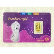Solomon Islands 2024 Guardian Angel 9999 Pure Gold 0.5g Bar Nugget Gift Collection With Paper Card Holder