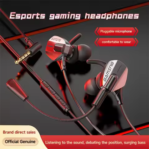 In-Ear Gaming Headphones with HD Mic HiFi Stereo Type C & 3.5mm Wired Earphones for Phone And Laptop