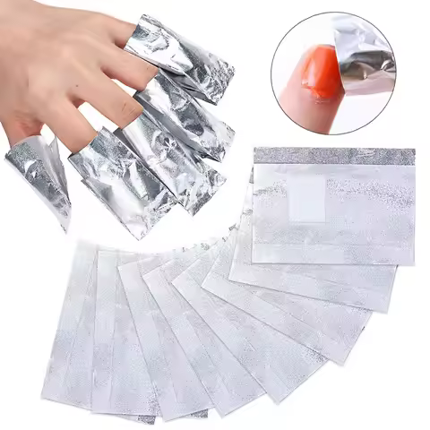 50/100Pcs Aluminium Foil Gel Nail Remover Wipes Polish Removal Soak Off Acrylic UV Gel Remover Wraps