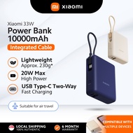 Xiaomi 33W Power Bank 10000mAh | Built-in USB-C Cable | 3-Device Fast Charging | 30W Input | Compact