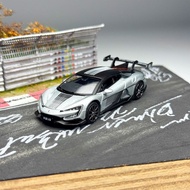 POPRACE 1/64 BYD U9 442 Silver Static Alloy Diecast Car Model Toy Birthday Gift