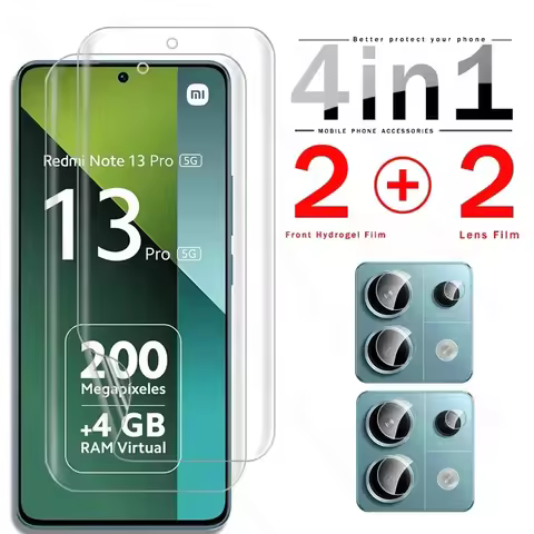 For Xiaomi Redmi Note 13 Pro 5G Case 4 In 1 Hydrogel Film Screen Protector Redmy Readmi Redme Note13