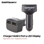 Taffware Dual USB Car Charger 3.1A with LED Display - EC2 (ORIGINAL)
