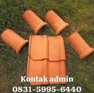 GENTENG MERAH PLENTONG TANAH LIAT / NOK WUWUNG TANAH LIAT WARNA NATURAL / HIASAN DEKORASI ATAP RUMAH