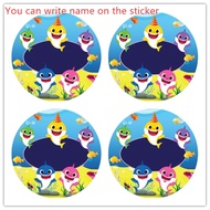 10pcs 4CM Baby Shark Happy Birthday Sticker