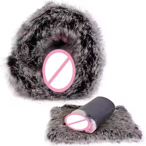 GEEBA Plush Pocket Pussy Male Stroker Furry Adult Intimate Toys Fantasy Male Masturbator Realistic V