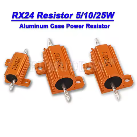 1PCS 5W 10W 25W Aluminum Power Metal Case Wirewound Resistor 0.01 ~ 30K 1 2 3 5 6 8 10 20 100 150 1K