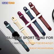 DT Breathable Silicone Band Compatible For i watch Series Ultra 8 7 6 SE 5 4 3 2 1 Sport Watchband f