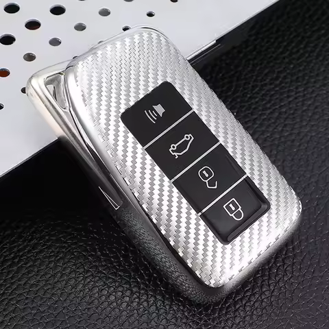 Carbon Fiber TPU Car Key Cover Case Holder Keychain for Lexus NX 200 NX300H RX 350 450H ES 350 ES 30