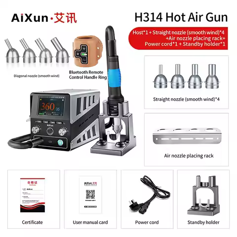 JCID Aixun H314 Intelligent Hot Air Gun Soldering Station 1400W Digital High Power BGA Rework Heatin