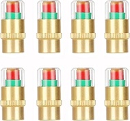 Bntyok 8Pcs Car Tire Pressure Monitor Valve Stem Caps 2.2Bar 32-to-35 PSI Copper materialSensor Indi