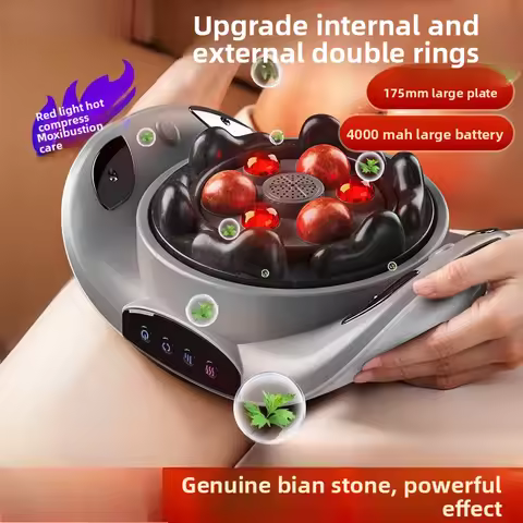 Automatic Bian Stone Abdomen Massager Electric Belly Massage Device Moxa Heating Hot Compress for Lo