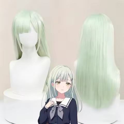 Anime BanG Dream It's MyGO Wakaba Mutsumi Cosplay Wig Women Lolita Green Long Hair Heat Resistant Sy