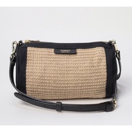 Russet jute combi shoulder bag