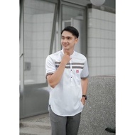 Koko kurta ff pria dewasa lengan pendek warna putih polos modern terbaru keren masakini / baju koko 