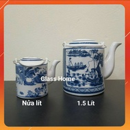 Porcelain teapot - Blue teapot 0.5 liter 1.5 liter 2.5 liter Random delivery