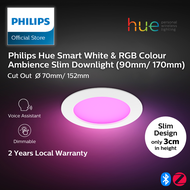 Philips Hue Smart White & RGB Colour Ambience Slim Downlight (90mm/ 170mm) | Cut out 70mm / 152mm