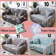 Printed Sofa Cover L Shaped Sofa Cover Sets Stretchable Sofa Slipcover Sofa Cover for L Shape Furniture Cover Protector Free  Pillowcase and Foam Sticks