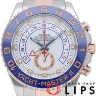 二手勞力士遊艇名仕型 II 腕錶，早期型號，116681，附原廠錶盒和保固卡，18K 白金/不鏽鋼男士腕錶，已拋光，品相極佳。