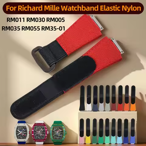 Customized FKM Rubber Watch Strap For Richard Mille Watchband Elastic Nylon RM011 RM030 RM005 RM035 