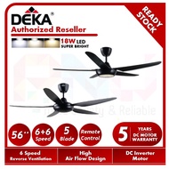 【Free Shipping】Deka DDC-21L 56" Inches | 12 Speed | 5 Blade DC Inverter Remote Control Ceiling Fan with LED Light DDC-21