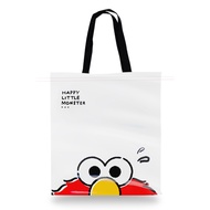 (Arnplern) SST5 กระเป๋ากระสอบสาน PP Sesame Street Elmo Cookie Monster PP Woven Tote Bag (SST5EL CK PPWB WH35) W35xH40xS15 cm